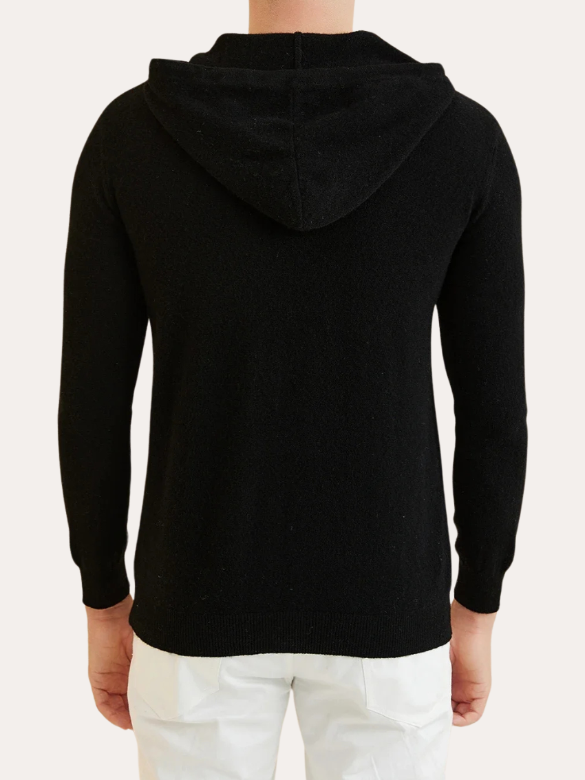 Felpa in Cashmere Essenziale - Nero Profondo