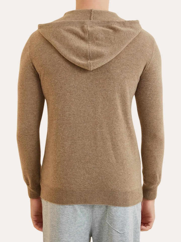 Gilet in Cashmere con Zip - Khaki Artisan
