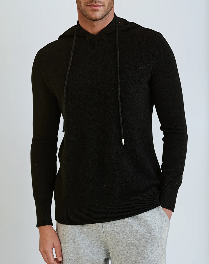 Felpa in Cashmere Essenziale - Nero Profondo