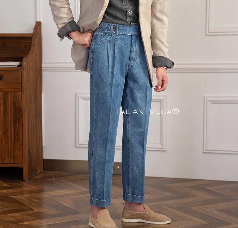 Pantaloni Gurkha in Denim per Uomo