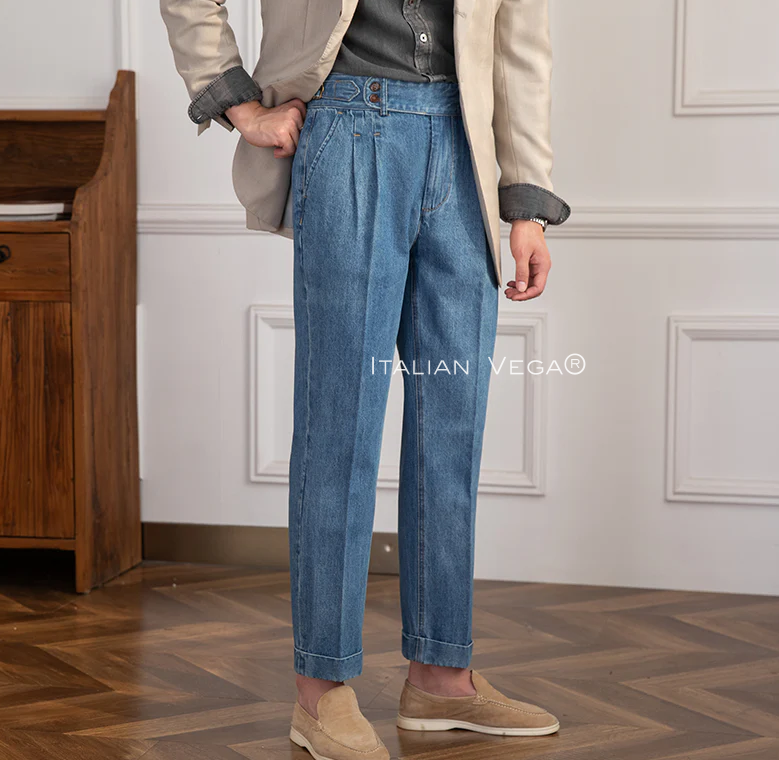 Pantaloni Gurkha in Denim per Uomo
