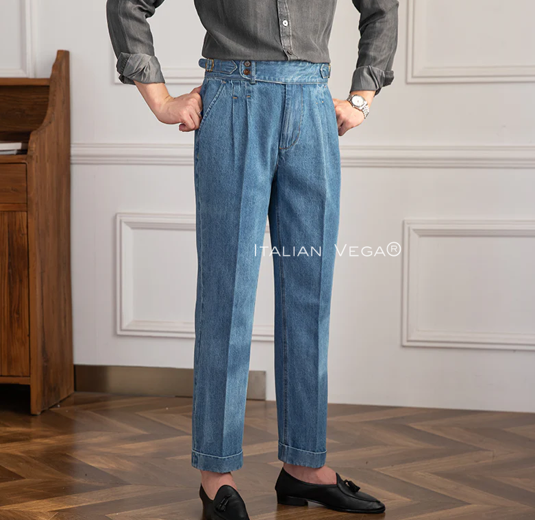 Pantaloni Gurkha in Denim per Uomo