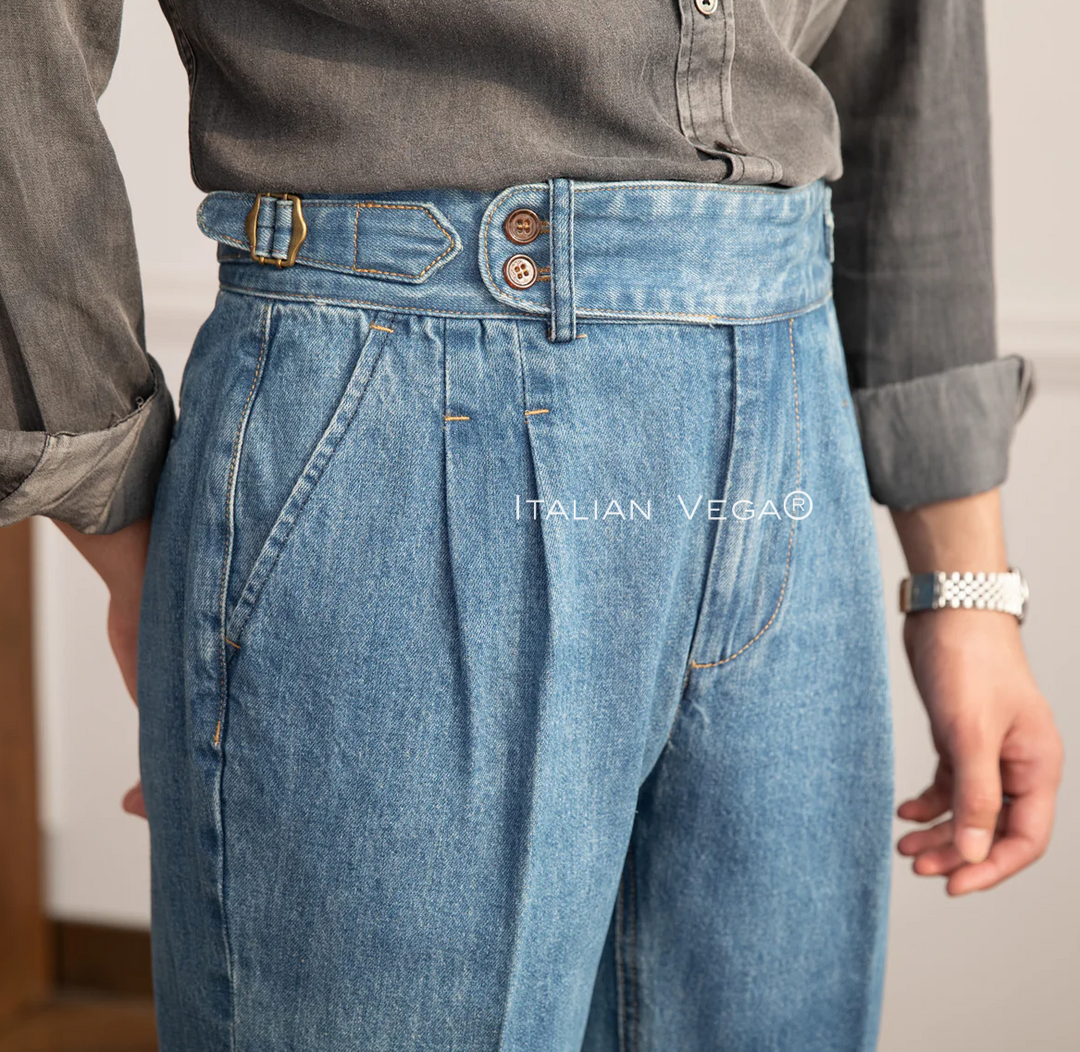 Pantaloni Gurkha in Denim per Uomo
