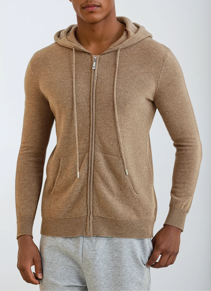 Gilet in Cashmere con Zip - Khaki Artisan